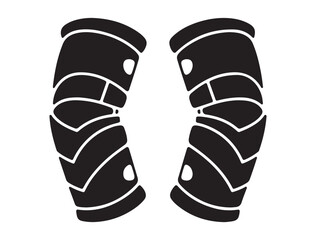 Solid Black Bracers of Hercules. Vector black silhouette. with white background