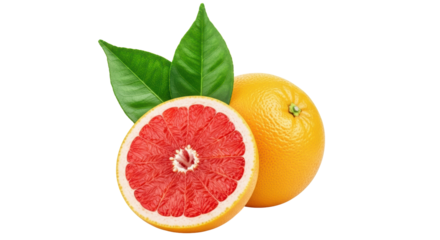 Isolated Grapefruit and Slice