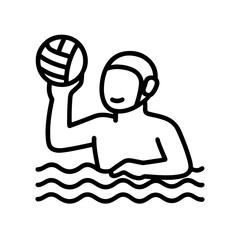 Line icon water polo vector on white background
Vector line icon on white background