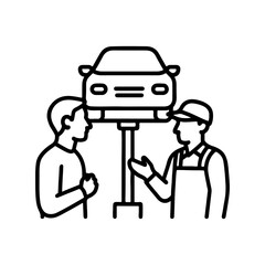 Line icon customer in car service vector on white background
Vector line icon on white background