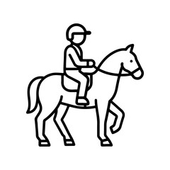 Line icon horse riding vector on white background
Vector line icon on white background