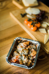 Grilled chicken breast and meat with vegetables for a healthy diet.