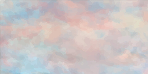 multi colour  Clouds, and sky watercolor vector hand drawn vector illustration. Abstract blue winter watercolor background. Sky pattern with snow. Light blue watercolour paper texture background.