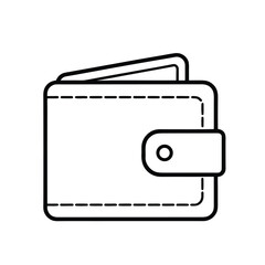 Simple Line Art Illustration: Open Wallet, Minimalist Design, Finance Concept