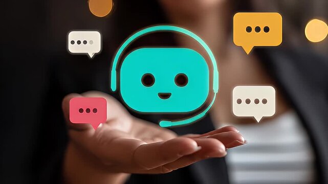artificial intelligence chatbot helpdesk support concept