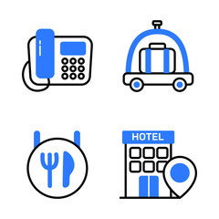 Hotel Colored Outline  Icons pack