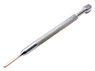 Metal pointed tool with knurled handle isolated on transparent background