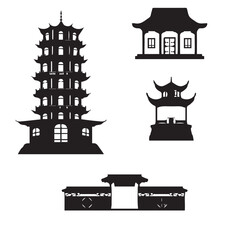 vector illustration of japanese temple
