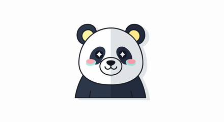 Adorable Cartoon Panda Bear with Pink Cheeks