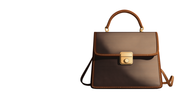 Fashion handbag isolated on white, shadowed