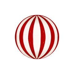 ball Vintage style circus illustration. Red and white pattern. carnival Hand drawn illustration on transparent background.