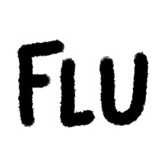 flu cute handwriting clipart with kawaii doodle style, hand drawn font, childlike sketches, cartoon outline, funny lettering, adorable handwritten elements for kids and creative designs