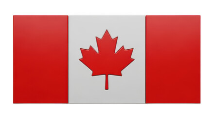 Canadian flag maple leaf isolated on white background