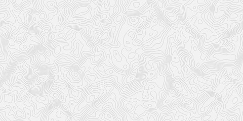 Monochromatic Topographic Map contour lines forming a seamless Line Art Design on a Clean Background landscape features design.