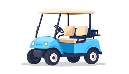 Light blue golf cart illustration