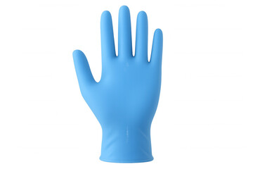 Fototapeta premium 3d rendering of a blue medical glove showing open hand on transparent background, ideal for healthcare and medical concepts
