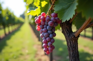 Naklejka premium red wine grapes
