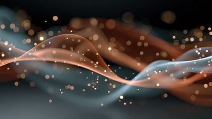Flowing lines intertwine with sparkling elements, creating a dynamic, vibrant atmosphere filled with warmth and movement