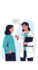 Obraz premium Doctor consults patient discussing health and medical advice
