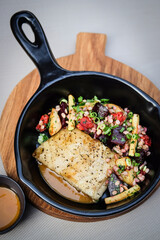 Savor a PanSeared Fish Dish with a Colorful Vegetable Medley