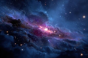 Fototapeta premium Stunning view of the universe displaying vibrant colors and luminous stars illuminating the vast celestial expanse