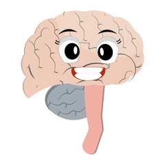 Vector illustration of cute cartoon brain mascot in various fun and expressive poses. Expressive Brain Illustration