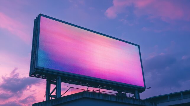 Large billboard at sunset