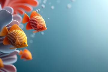Brightly Colored Fish Swimming Among Coral in a Vibrant Underwater World