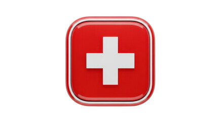 Fototapeta premium Swiss flag emblem isolated on white background