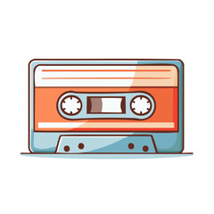 Naklejka premium Retro Audio Cassette Illustration Design Element for Vintage Sound Media