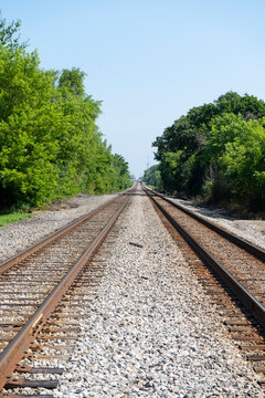 railroad tracks in the countryside