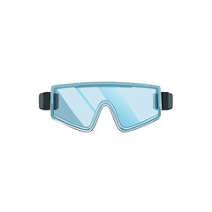 Protective safety goggles with blue lenses for industrial or scientific work