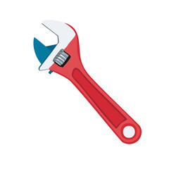 Obraz premium Bright red adjustable wrench an essential versatile hand tool for home improvement and professional repairs