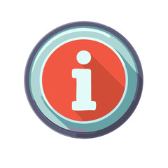 Round Information Icon With Subtle Shadowing Flat Design