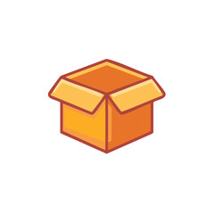 Vector illustration of an open empty cardboard box for shipping, delivery, or moving