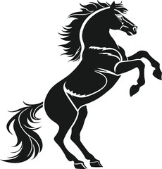 Majestic Stallion Silhouette Standing Tall An Elegant And Powerful Depiction Of A Horse In Profile With Flowing Mane And Tail