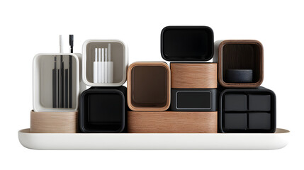 Modern desk organizers with minimalist design create a clean, organized workspace for productivity.