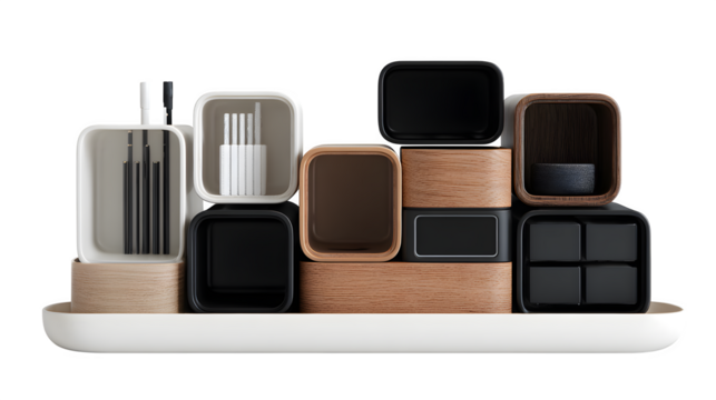 Modern desk organizers with minimalist design create a clean, organized workspace for productivity.