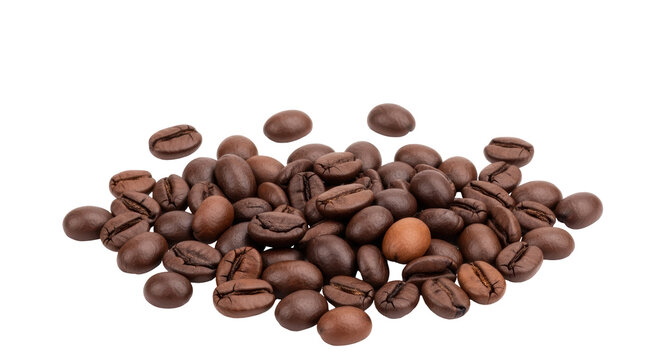 Isolated Roasted Coffee Beans - Powered by Adobe
