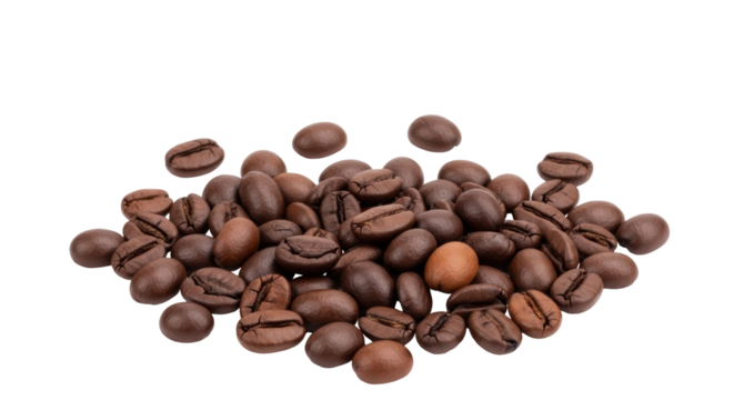 Isolated Roasted Coffee Beans