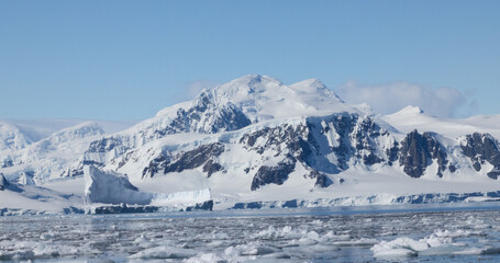 Mountains with snow from Antarctica