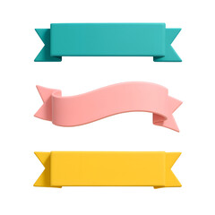 Colorful Ribbon Banner Set Design