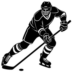 hockey player vector silhouette 