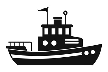 Obraz premium Tugboat vector silhouette 