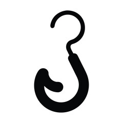 Black Silhouette Of A Fishing Hook