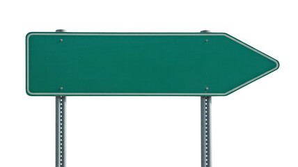Green road sign pointing right for custom message insert