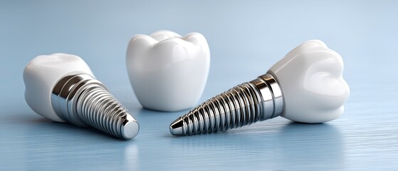 Detailed view of dental implants highlighting their unique designs and materials, essential for modern dental procedures