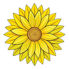 Yellow Petals Sunflower Clipart Vector