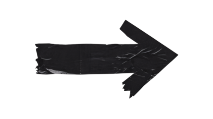 Black arrow made of tape pointing right direction design