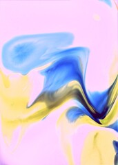 abstract background with blue, yellow and yellow paint splashes.